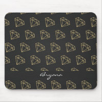 Pinho de Mouse Glamour Moderno Diamante Dourado