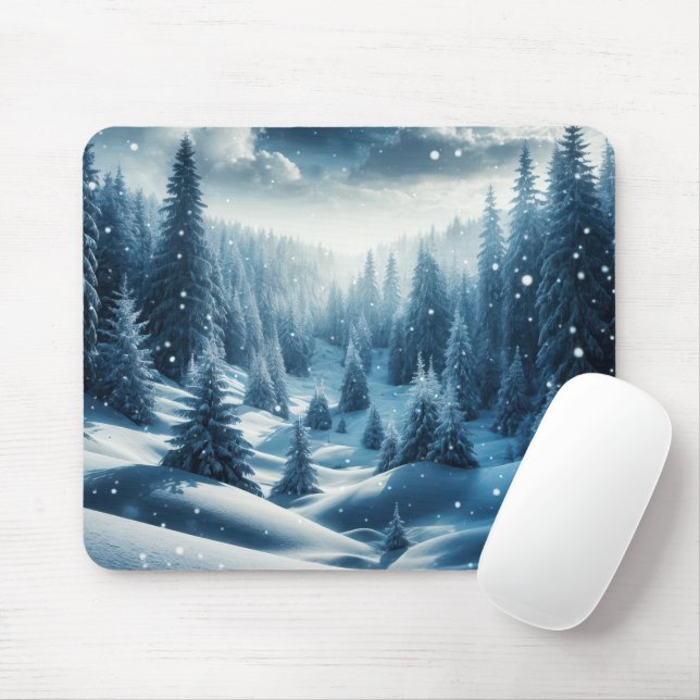 Mousepad Pinhões De Inverno Em Vale De Montanha (Com mouse)