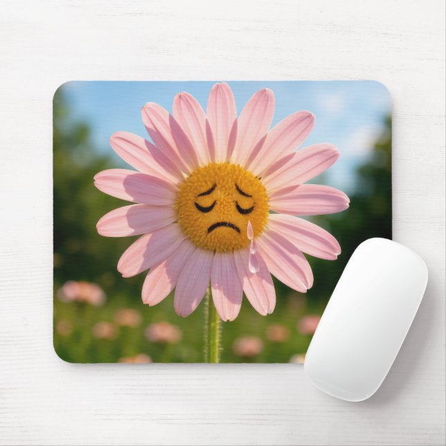 Mousepad Pink Daisy with Teardrops (Com mouse)