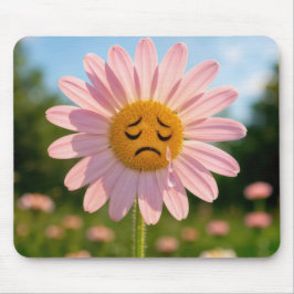 Mousepad Pink Daisy with Teardrops
