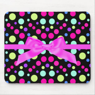 MOUSEPAD PINK DE ARCO DE TINTA BRILHANTE DE BOLINHAS