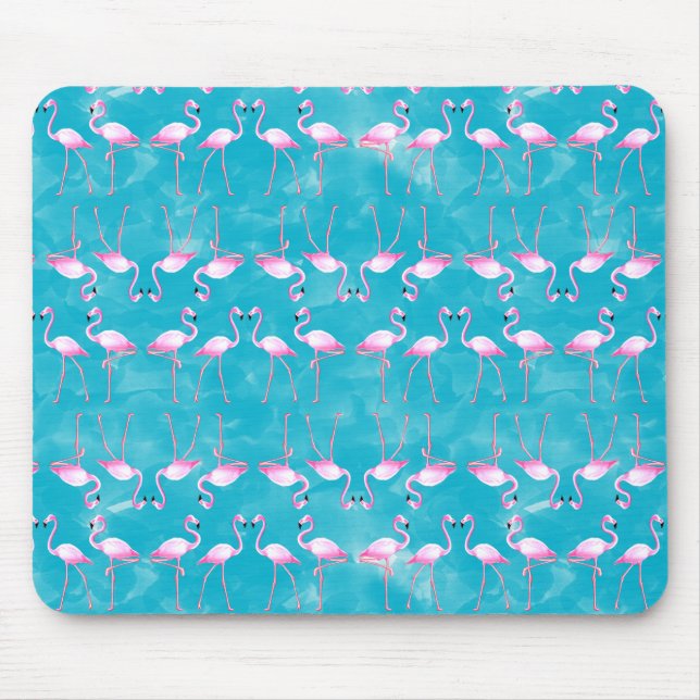 Mousepad Pink Flamingos Summer Beach (Frente)