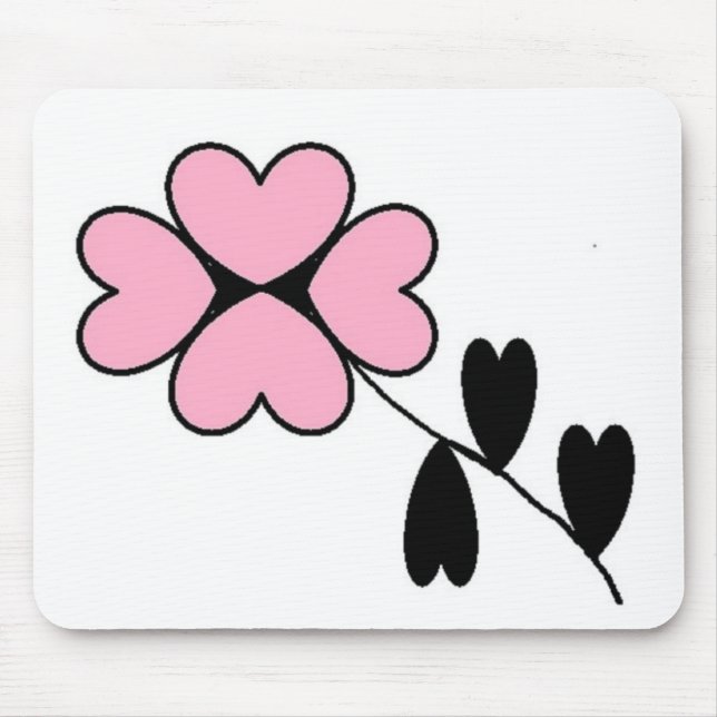 MOUSEPAD PINK HEART FLOWER (Frente)