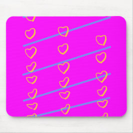 Mousepad Pink Heart Scroll