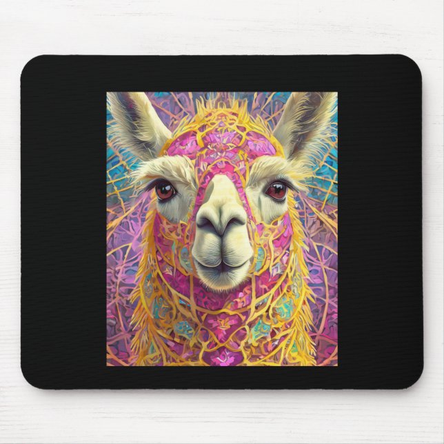 Mousepad Pink Lama Alpaca Sticker (Frente)