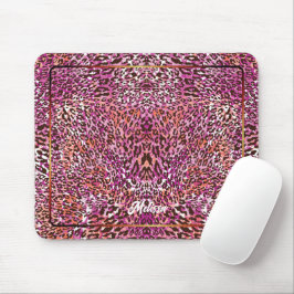 Mousepad Pink Leopard Camo Style Customized Name
