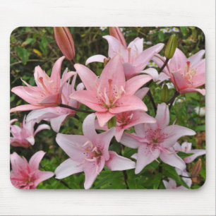 Mousepad Pink lily floral beauty