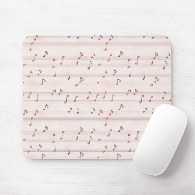 Mousepad Pink Music Notes Sheet (Com mouse)