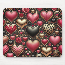 MOUSEPAD PINK PRETO DOURADA AMOR DO NAMORADOS