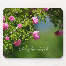 Mousepad Pink Roses Floral (photography by me)