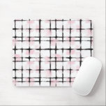 Mousepad Pink White Black Stripes<br><div class="desc">Pink White Black Stripes</div>