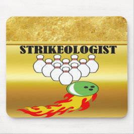 Mousepad Pinos e bolas de boliche com a palavra STRIKEOLOGI