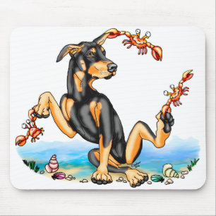 Mousepad Pinscher Doberman Negro Tipo Um Pão De Mouse Crabb
