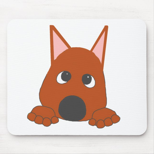 Mousepad Pinscher Miniatura Rust Olhando de Cima Cartoon (Frente)