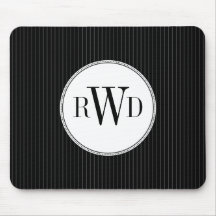 Mousepad Pinstripe preto Monograma
