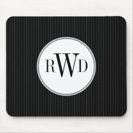 Mousepad Pinstripe preto Monograma