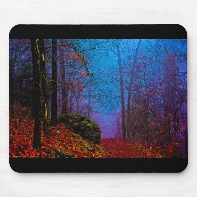 Mousepad Pintada Floresta de Outono Roxo (Frente)