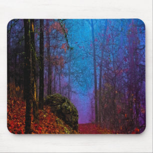 Mousepad Pintada Floresta de Outono Roxo