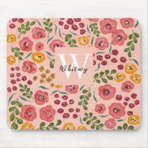 Pintado à mão - Abstrato Floral - Cor-de-rosa