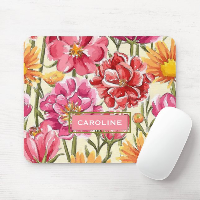 Mousepad Pintagem de Cores de Fluxos Chic Personalizados (Com mouse)