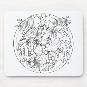 Mousepad Pinte você mesmo um padrão tropical