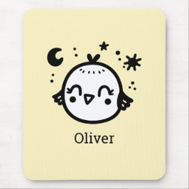 Mousepad Pintinho alegre - Arte da Linha de Pássaros Kawaii