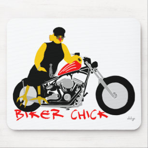 Mousepad PINTINHO BIKER sentado em sua moto