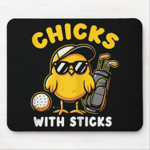 Mousepad Pintinhos Com Sticks Golfer Girl Gol