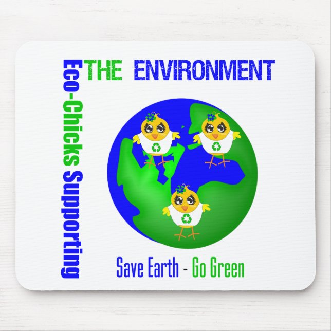 Mousepad Pintinhos Ecológicos Que Apoiam O Ambiente (Frente)