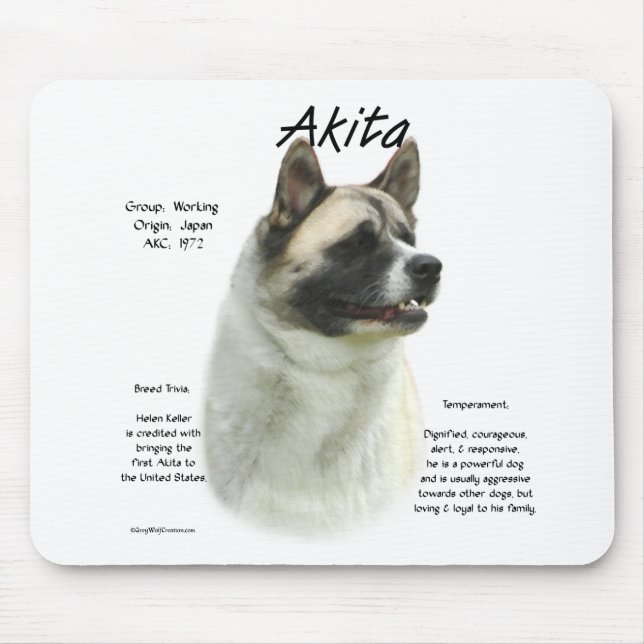 Mousepad Pinto Akita History (Frente)