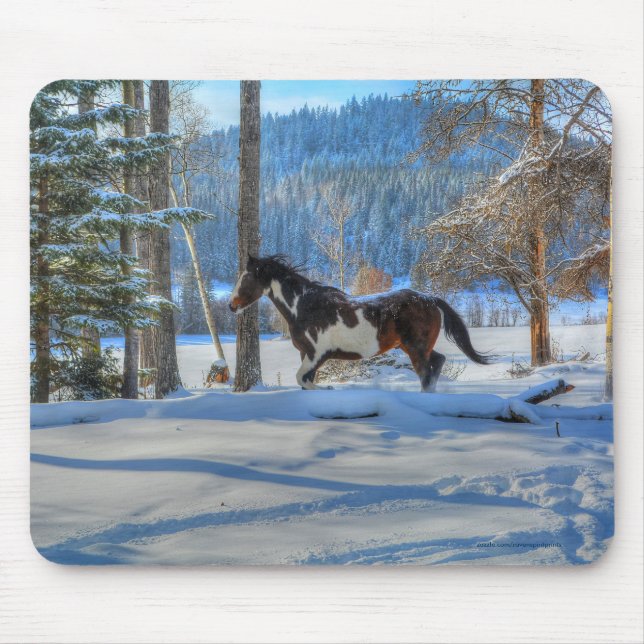 Mousepad Pinto de Trote Stallion & Winter Snows (Frente)