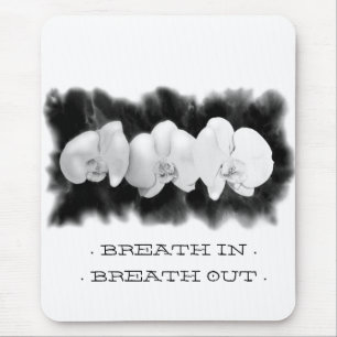 Mousepad Pintor branco-orquídea preto Elegante