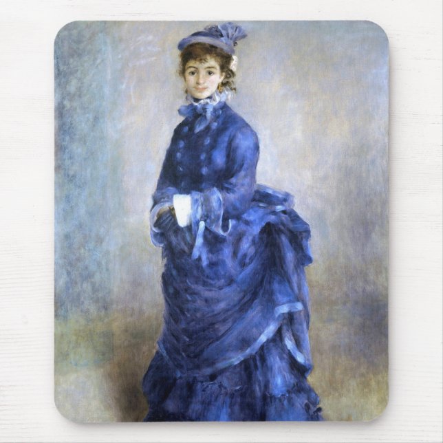Mousepad Pintor impressionista da mulher azul parisienne (Frente)