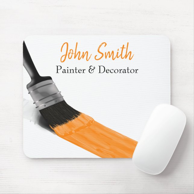Mousepad Pintor Service Company Brush Orange (Com mouse)