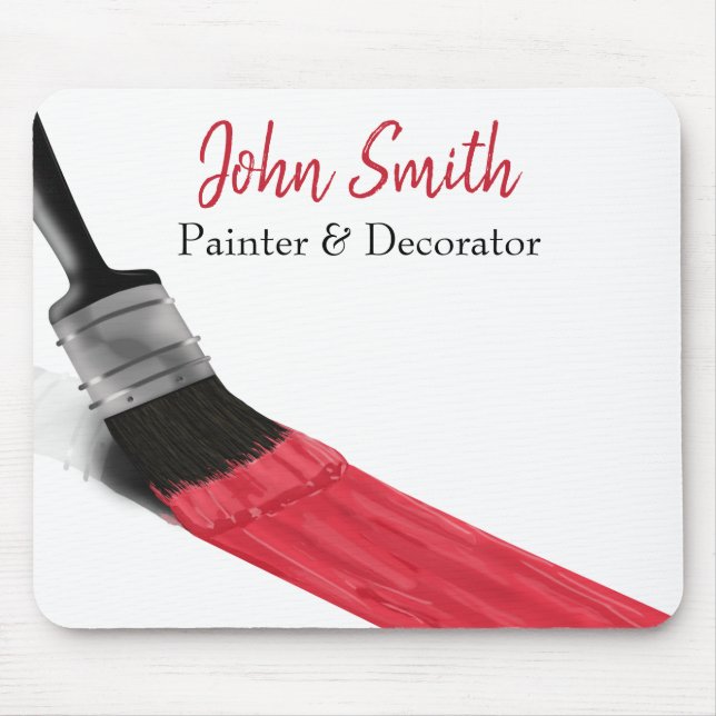 Mousepad Pintor Service Company Brush Red (Frente)