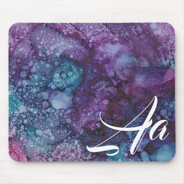 Mousepad "Pintura a Álcool Azul Roxo" (Frente)