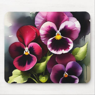 Mousepad pintura a aquarela bonito maroon daek vermelha pan