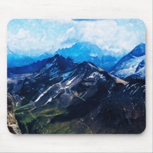 Mousepad Pintura a carvão - Montanhas Dolomites em Itália