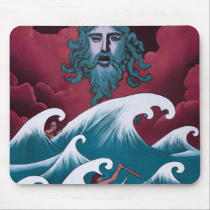 Mousepad Pintura a Óleo do Neptuno Carmesim