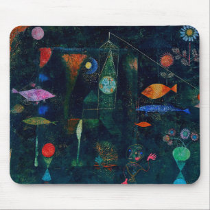 Mousepad Pintura Abstrata Magia de Peixe de Paul Klee Arte 