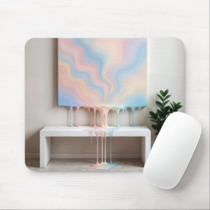 Mousepad Pintura Abstrata Pingando em um Banco Branco