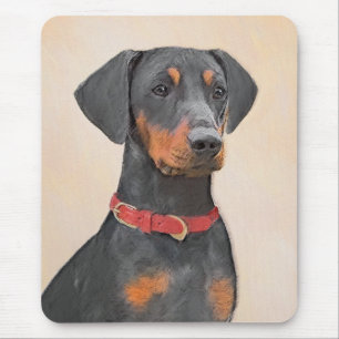 Mousepad Pintura Alemã Pinscher Pintura Original Arte Anima