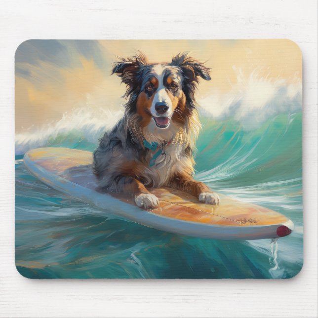 Mousepad Pintura Australiana de Surfe em Praia (Frente)
