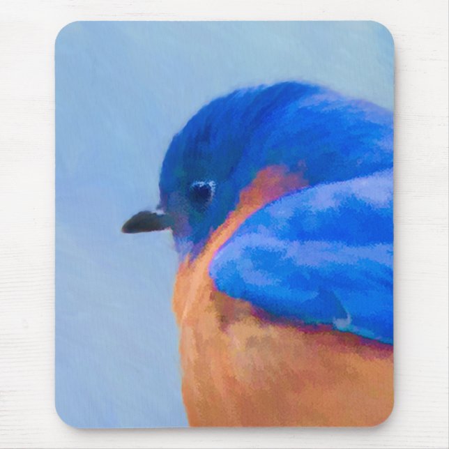 Mousepad Pintura Bluebird - Arte Original para Pássaros (Frente)