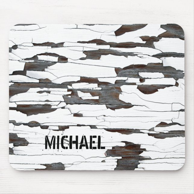 Mousepad Pintura branca de descasque - Personalizável (Frente)