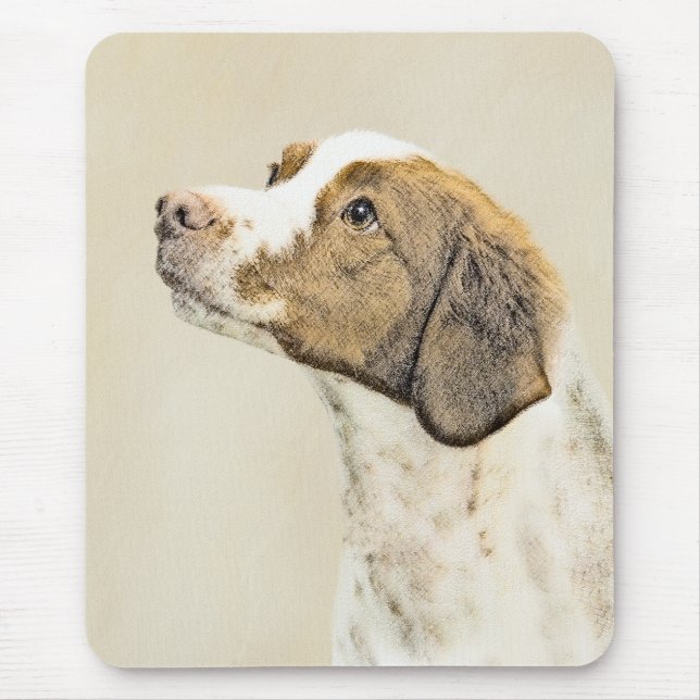 Mousepad Pintura Brittany - Arte Cachorra Original (Frente)