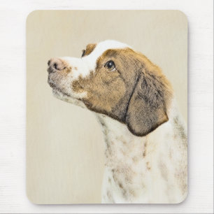 Mousepad Pintura Brittany - Arte Cachorro Original Bonita