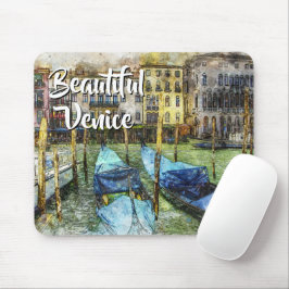 Mousepad Pintura Colorida de Veneza Gondolas