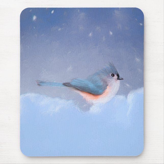 Mousepad Pintura com Titmouse Tufado - Arte Cachorra Origin (Frente)