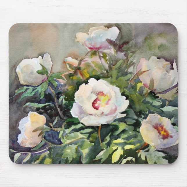 Mousepad Pintura da aguarela das flores bonitas (Frente)